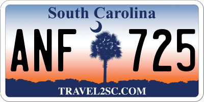 SC license plate ANF725