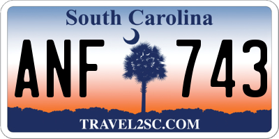SC license plate ANF743