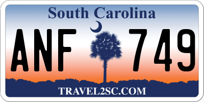 SC license plate ANF749