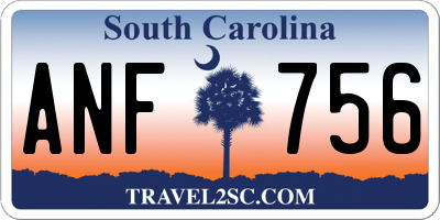 SC license plate ANF756