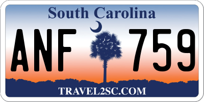 SC license plate ANF759