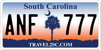 SC license plate ANF777