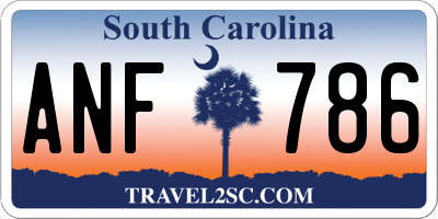 SC license plate ANF786