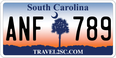 SC license plate ANF789