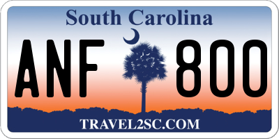 SC license plate ANF800