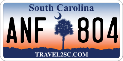 SC license plate ANF804
