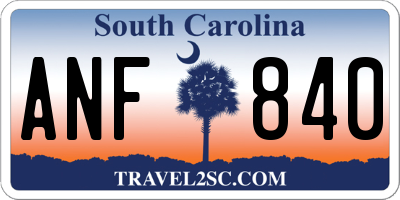 SC license plate ANF840