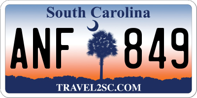 SC license plate ANF849