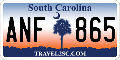 SC license plate ANF865