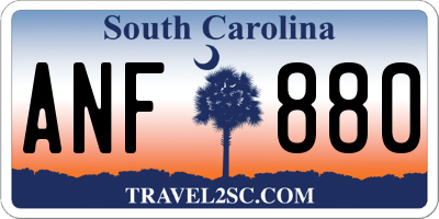 SC license plate ANF880