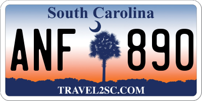 SC license plate ANF890