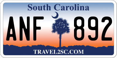 SC license plate ANF892