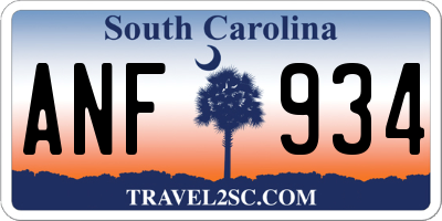 SC license plate ANF934