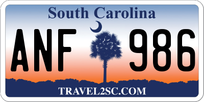 SC license plate ANF986