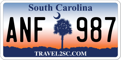 SC license plate ANF987