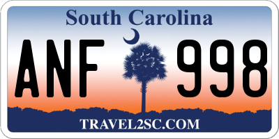 SC license plate ANF998