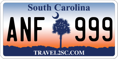 SC license plate ANF999