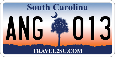 SC license plate ANG013