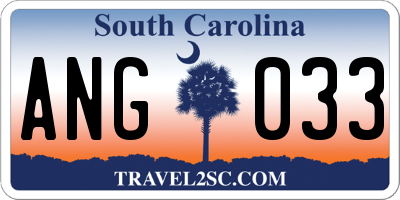 SC license plate ANG033