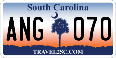 SC license plate ANG070