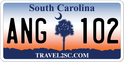 SC license plate ANG102