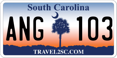 SC license plate ANG103