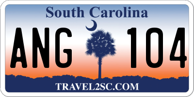 SC license plate ANG104