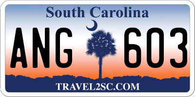 SC license plate ANG603