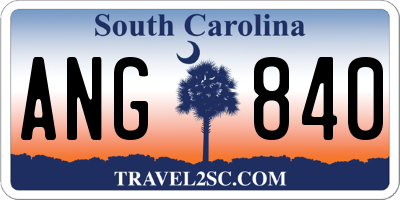 SC license plate ANG840