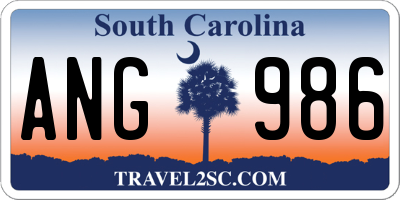 SC license plate ANG986