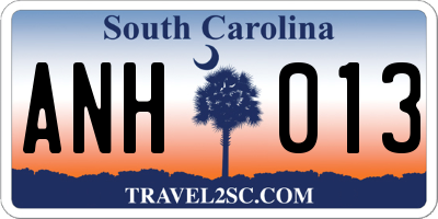 SC license plate ANH013