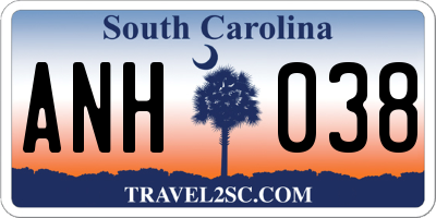 SC license plate ANH038