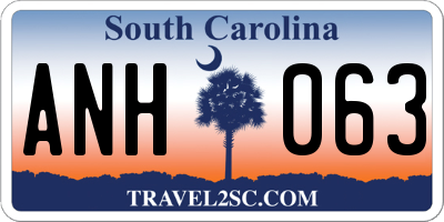 SC license plate ANH063