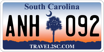 SC license plate ANH092