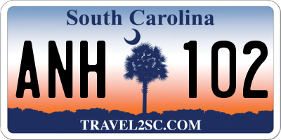 SC license plate ANH102