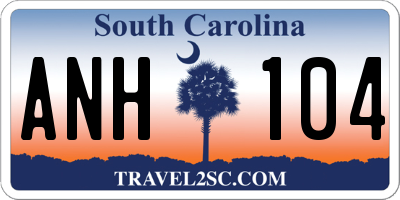 SC license plate ANH104