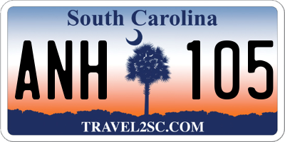SC license plate ANH105