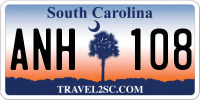 SC license plate ANH108