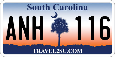SC license plate ANH116