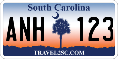 SC license plate ANH123