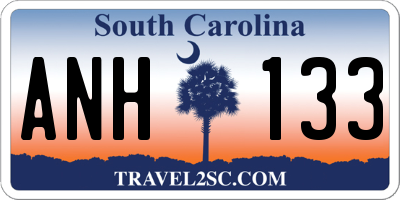 SC license plate ANH133