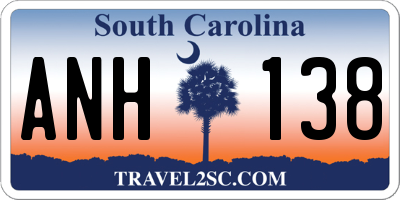 SC license plate ANH138