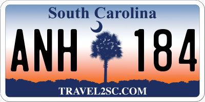 SC license plate ANH184