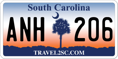 SC license plate ANH206