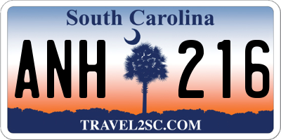 SC license plate ANH216