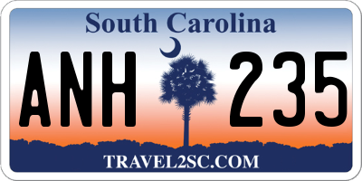 SC license plate ANH235