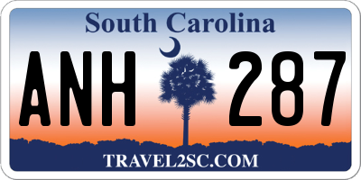 SC license plate ANH287