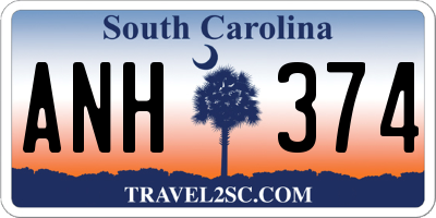 SC license plate ANH374