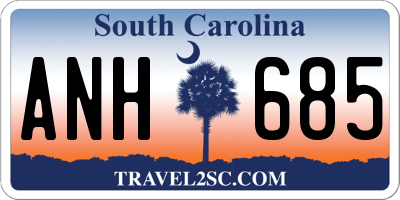 SC license plate ANH685