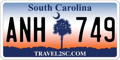 SC license plate ANH749